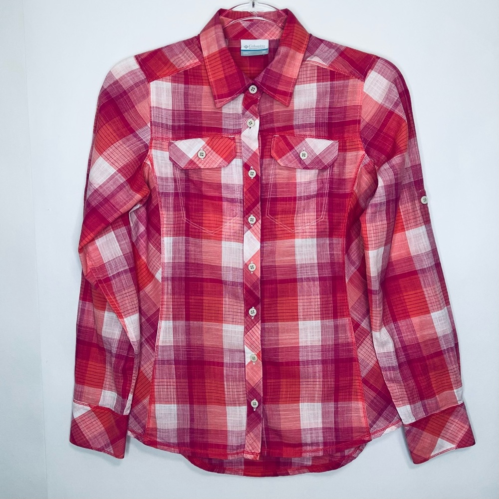 Columbia Womens Long Sleeve Plaid Cotton Shirt